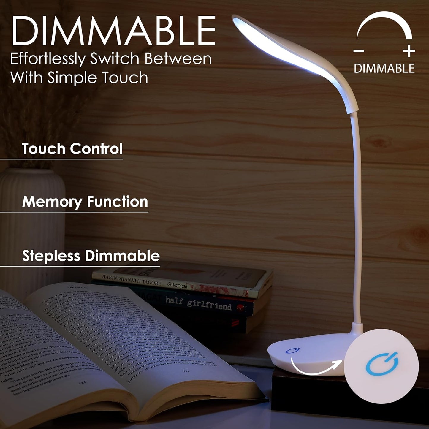 LED Study Lamp Rechargeable,Table Lamp for Study Room