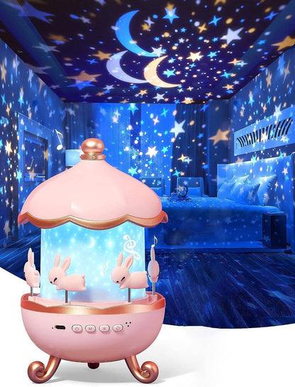 Kids Night Projector Lamp with Music & Bluetooth Speaker -  Magical Starry Sky Experience