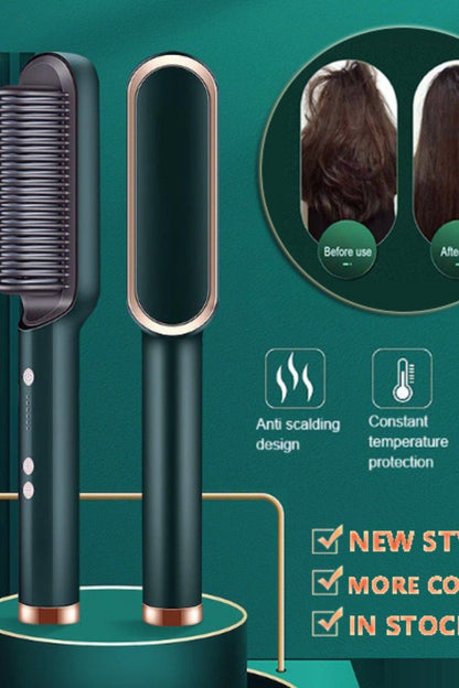Electric Professional Hair Straightening Brush and Curling Hair 2 in 1 Styling Tool Three-minute styling straight hair comb For Girls/ Women - Quick Heat, Auto Shut Off