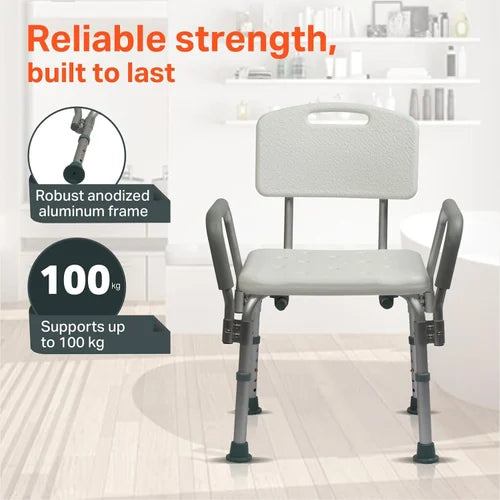 MCP Shower Chair For Seniors With Removable Back And Adjustable Legs