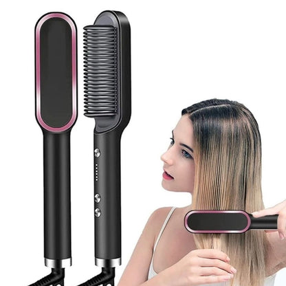 Electric Professional Hair Straightening Brush and Curling Hair 2 in 1 Styling Tool Three-minute styling straight hair comb For Girls/ Women - Quick Heat, Auto Shut Off
