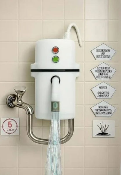 portable instant electric water geyser or mini instant water heater.