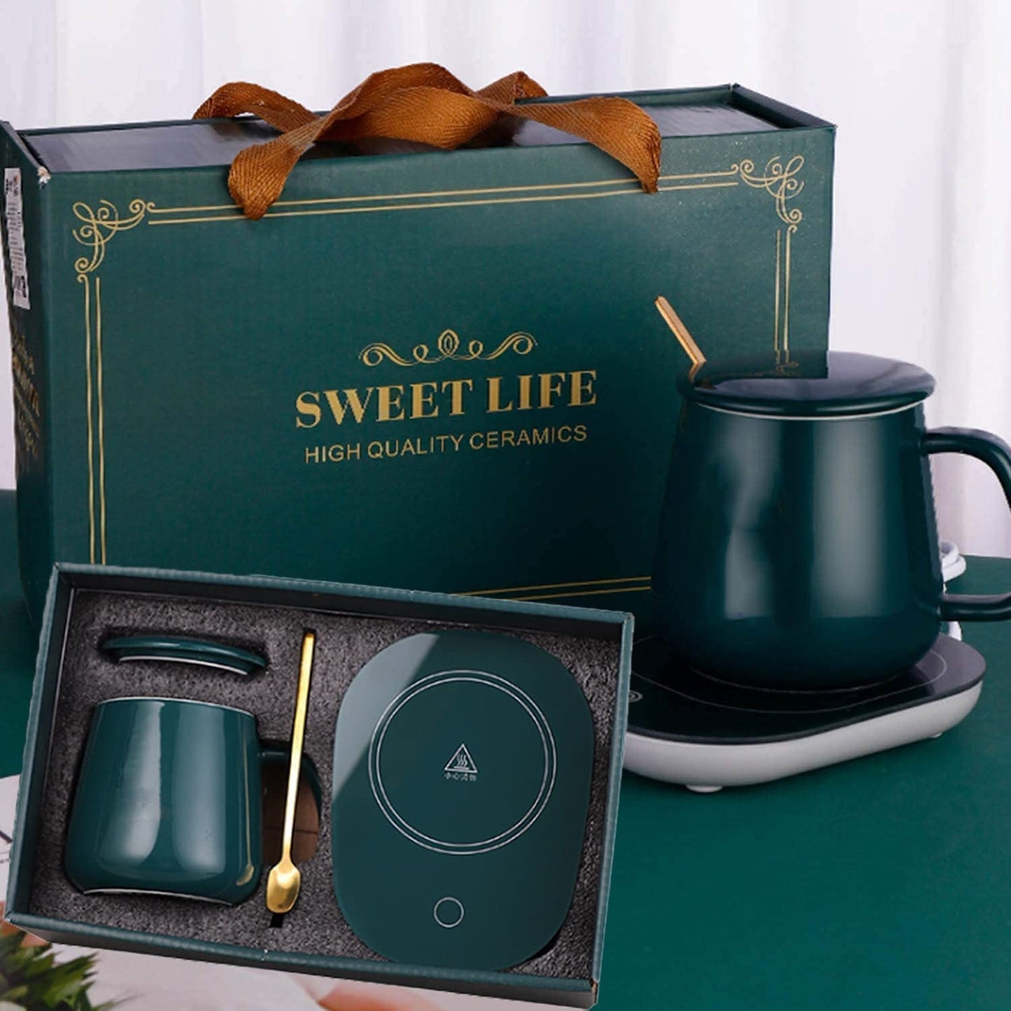 Lucky Portable Coffee Cup Warmer Heater Set Heat Heating Cup