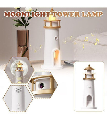 Moon Lamp Projector Night Light, Lighthouse Decor Night Light