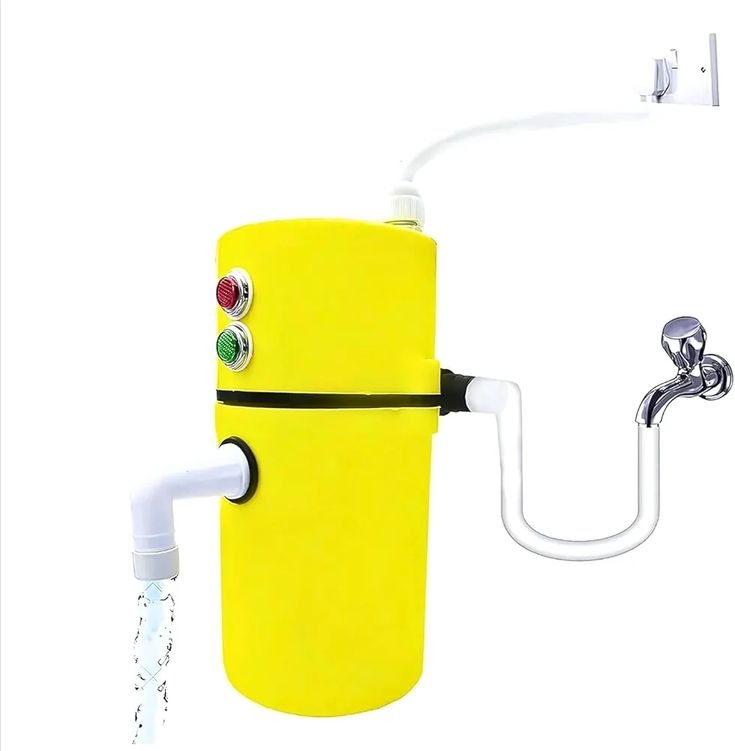portable instant electric water geyser or mini instant water heater.