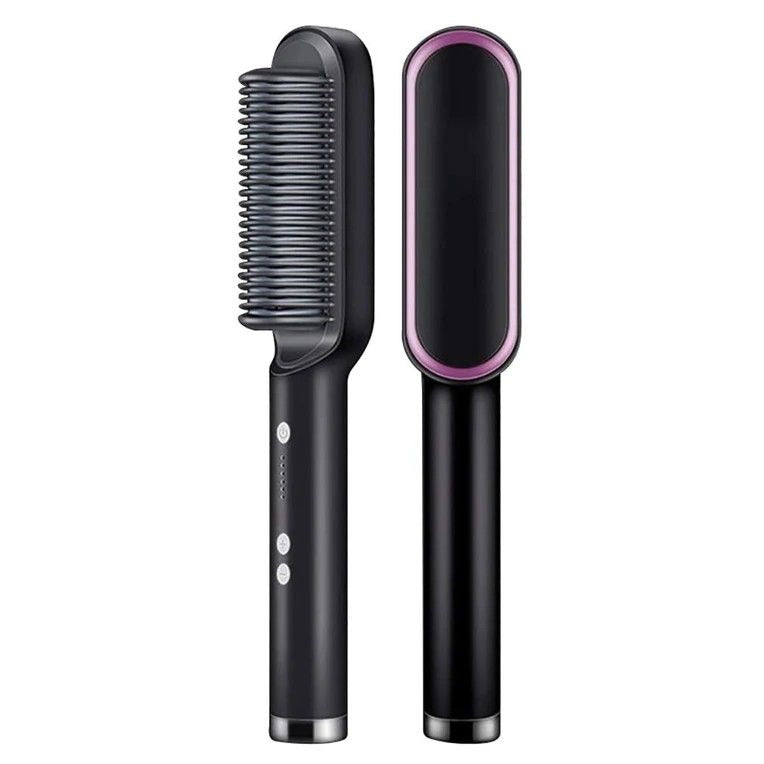 Electric Professional Hair Straightening Brush and Curling Hair 2 in 1 Styling Tool Three-minute styling straight hair comb For Girls/ Women - Quick Heat, Auto Shut Off