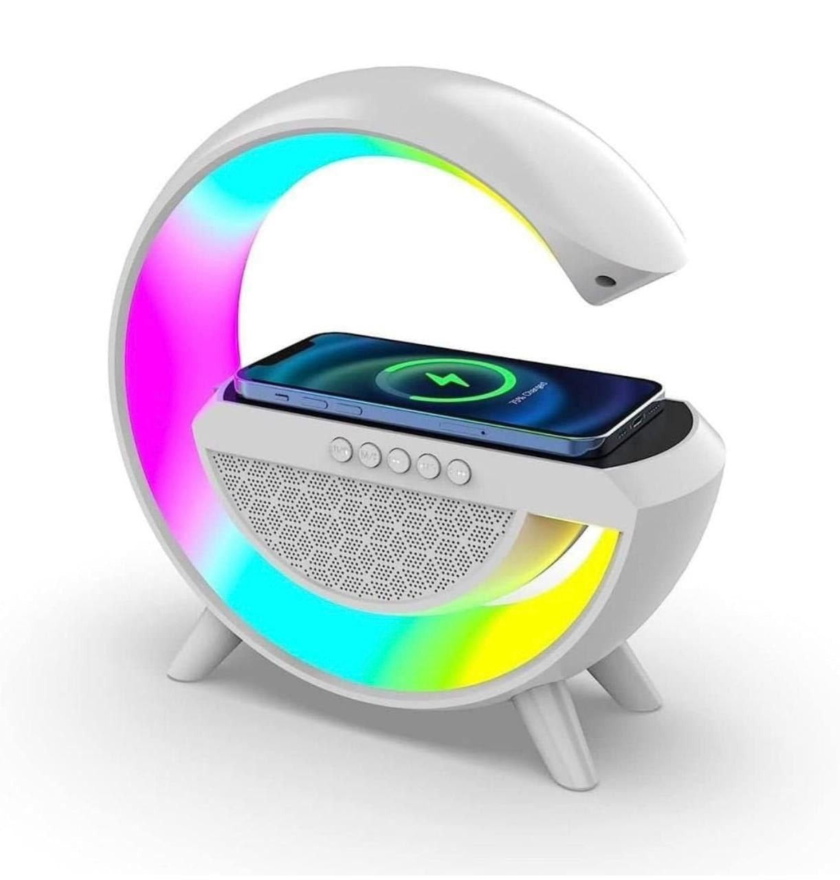 3 in 1 Multifunction G-Shape LED Bluetooth Speaker with Wireless Fast Chargin